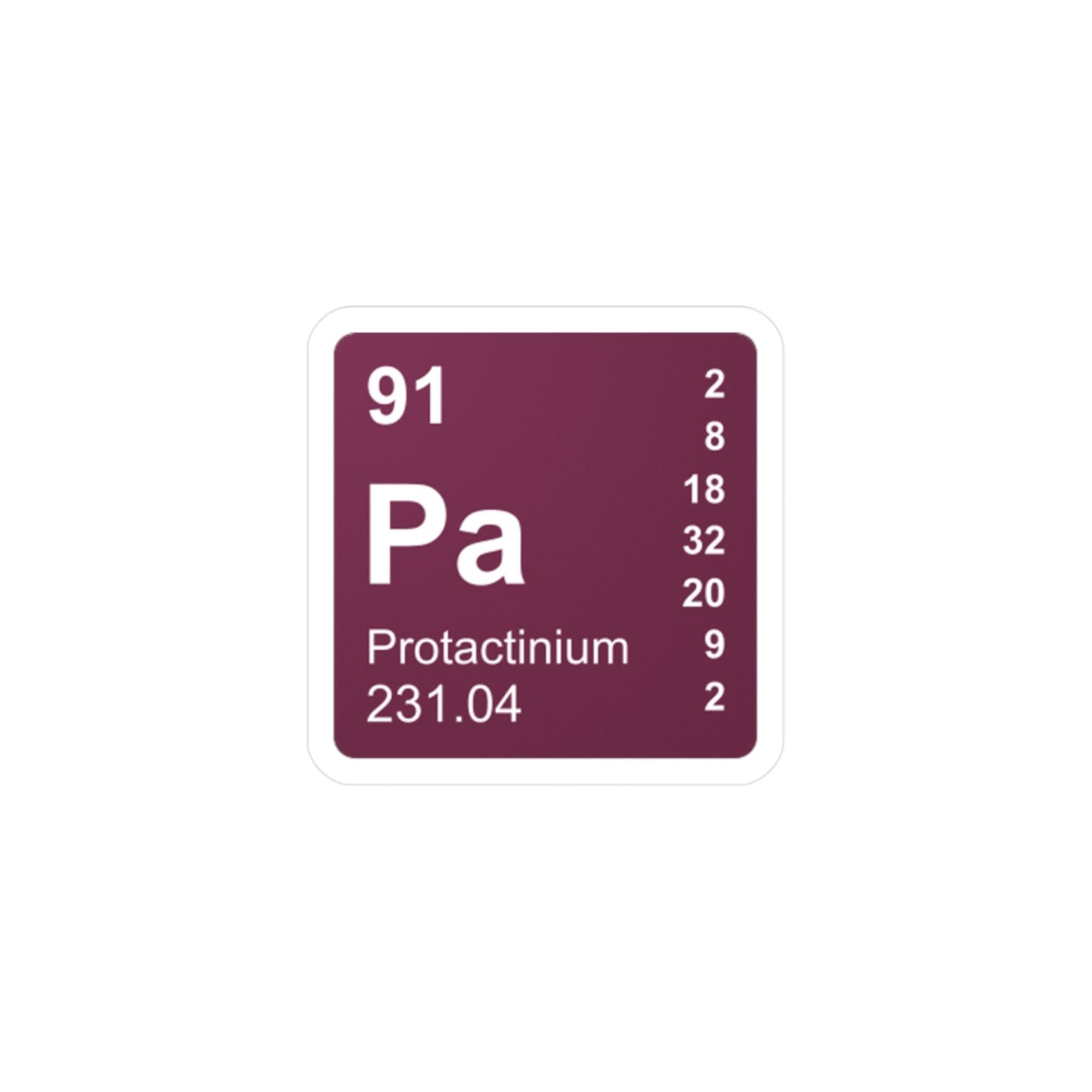 Vinyl Decals - (091) Protactinium Pa