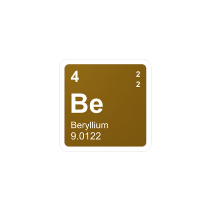 Vinyl Decals - (004) Beryllium Be