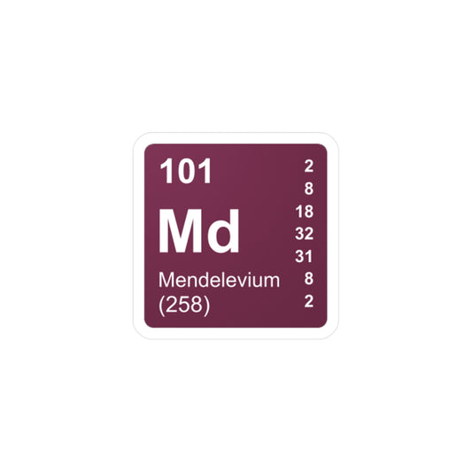 Vinyl Decals - (101) Mendelevium Md