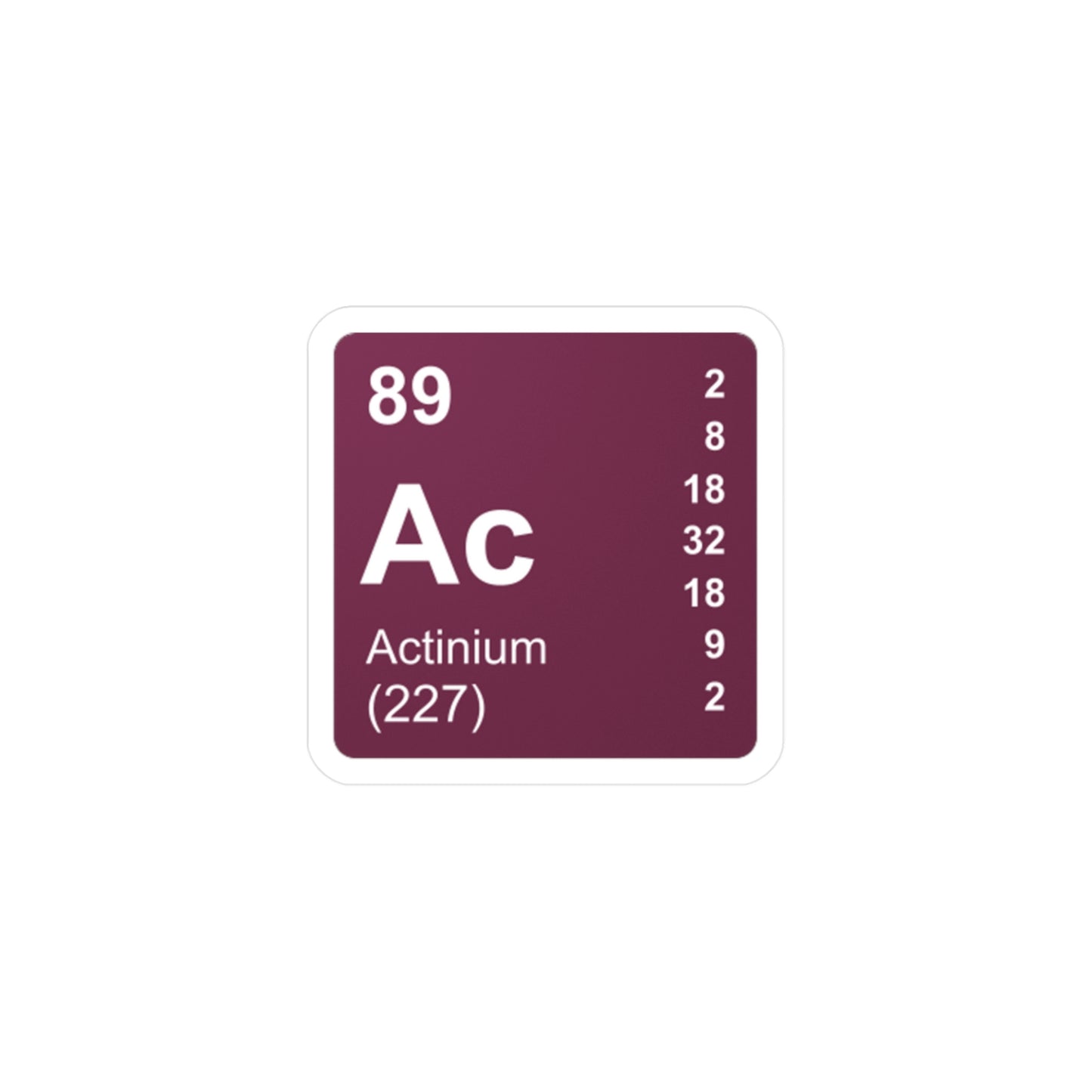 Vinyl Decals - (089) Actinium Ac