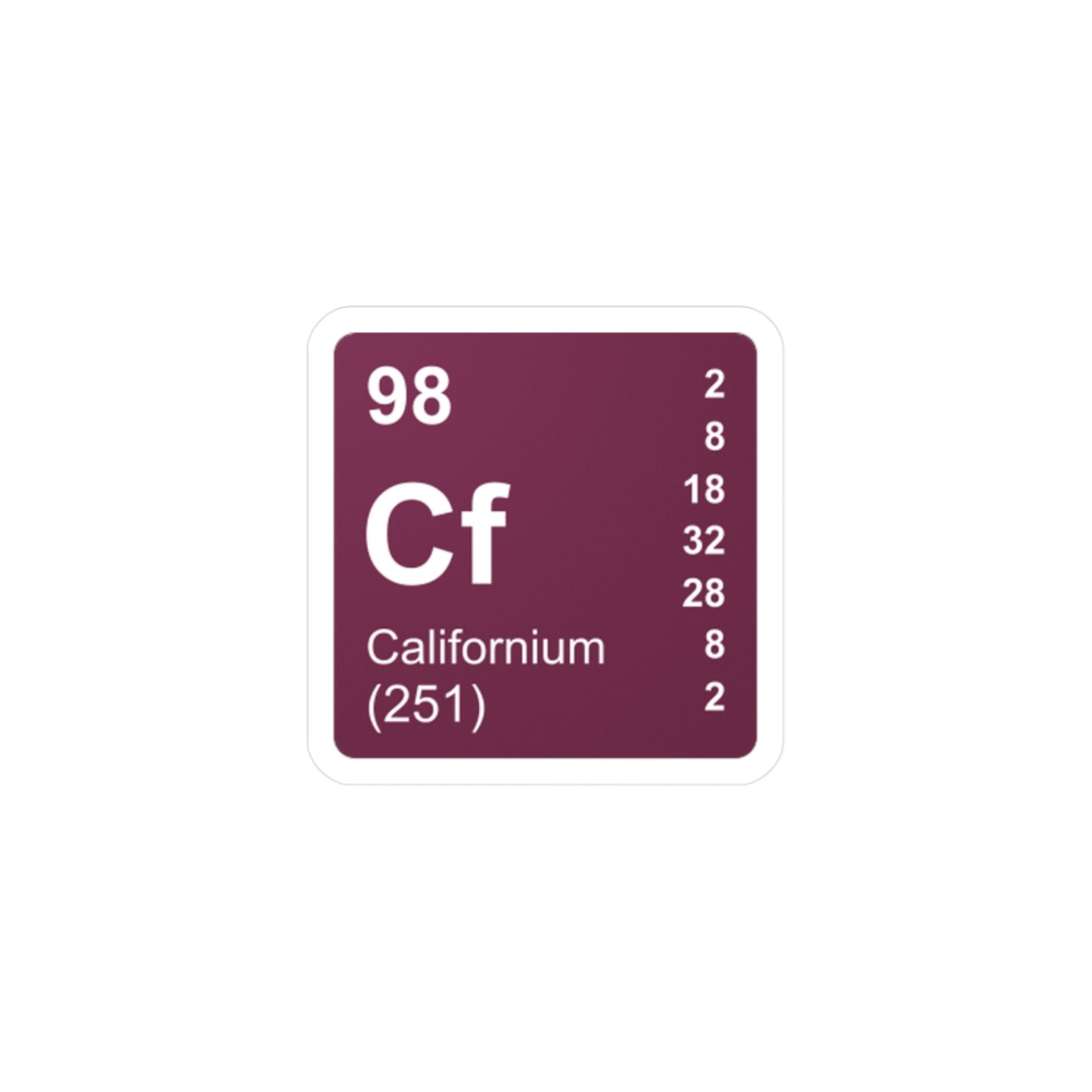 Vinyl Decals - (098) Californium Cf