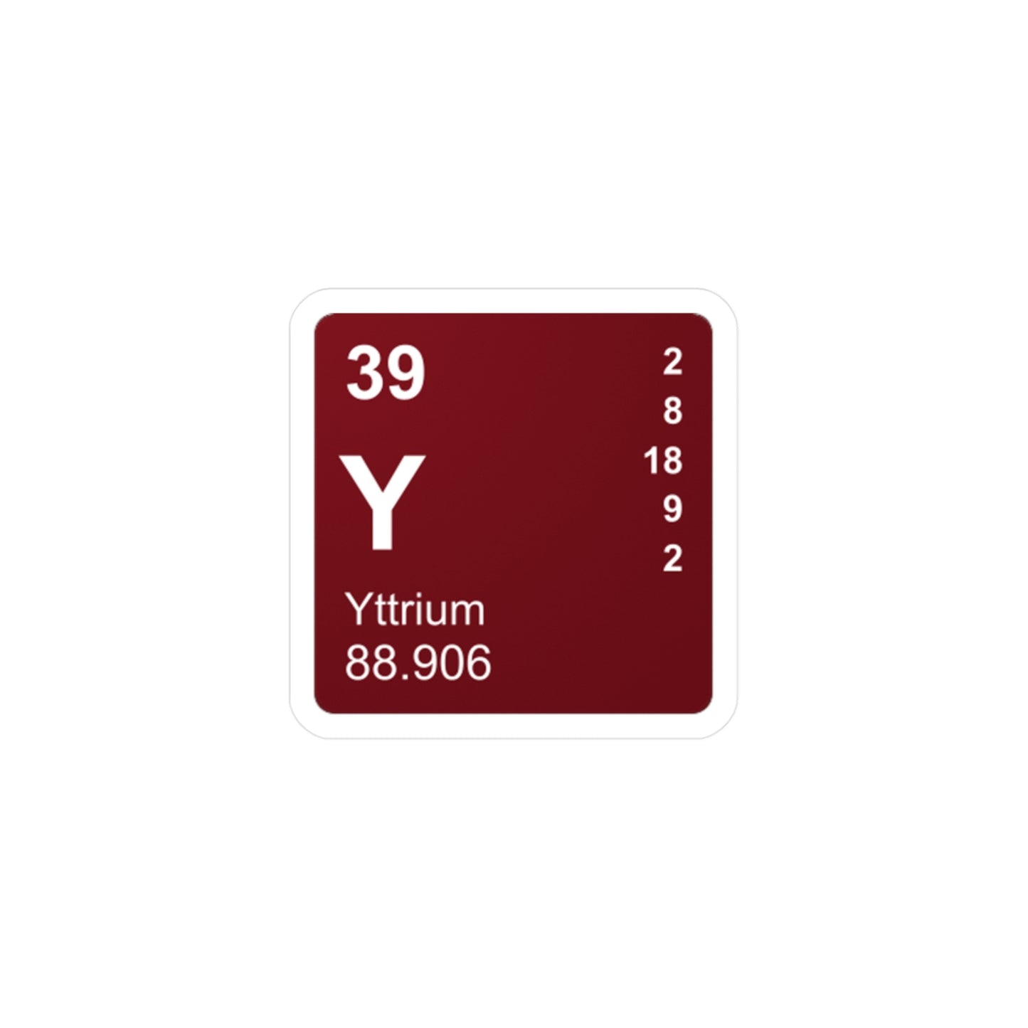 Vinyl Decals - (039) Yttrium Y