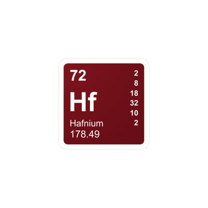 Vinyl Decals - (072) Hafnium Hf